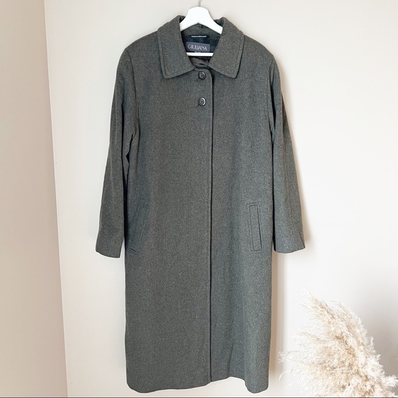 Vintage Jackets & Blazers - Vintage Loden Alpaca Long Coat Green Size 18 Unisex Made in Canada